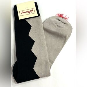BRIONI Men's Black & Grey 100% Cotton Crew Socks Size 8-10, NWT